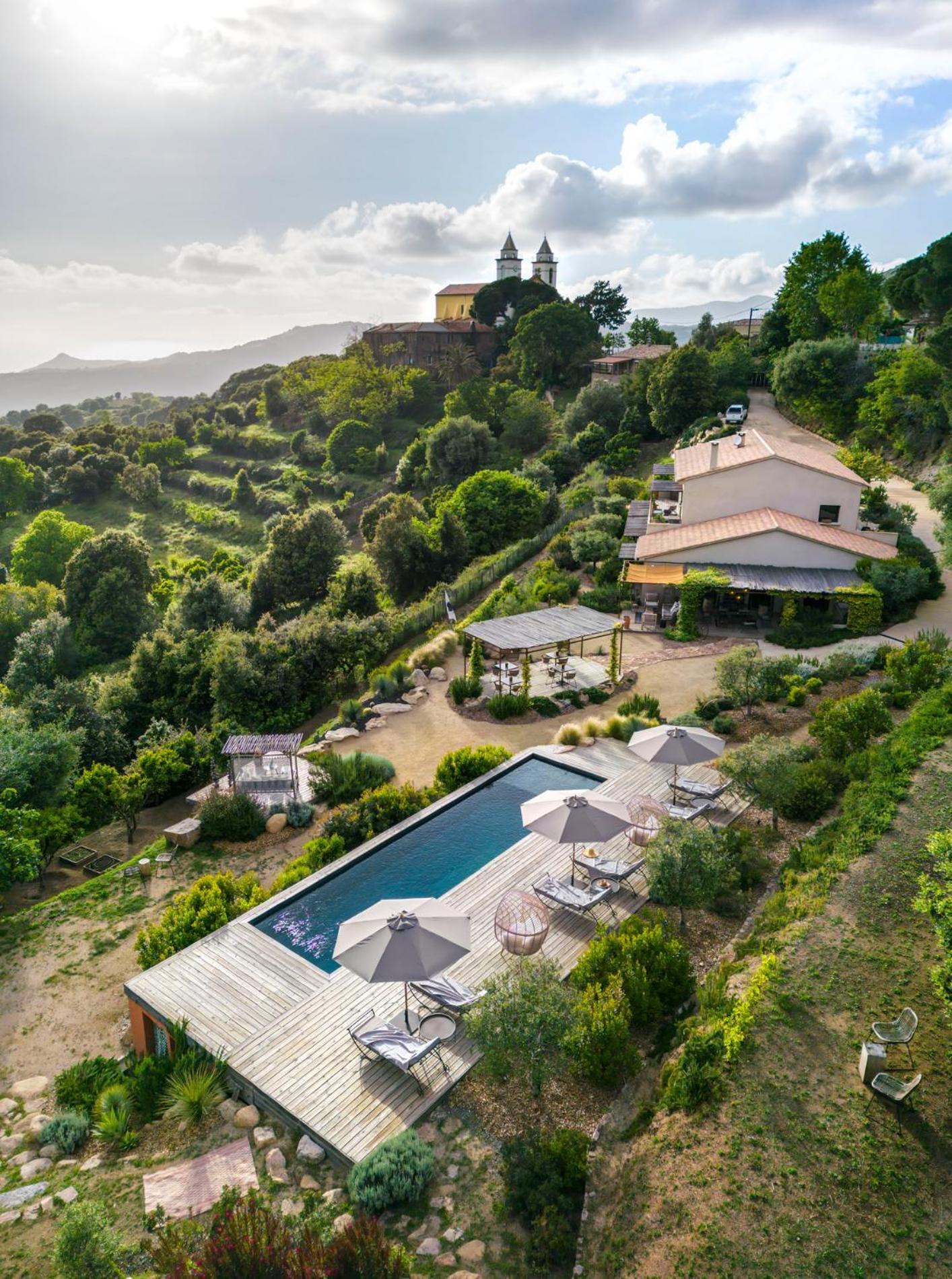 Terre De Maquis, Maison D'Hotes Vue Mer Corse Hotel Sari-D'orcino Buitenkant foto